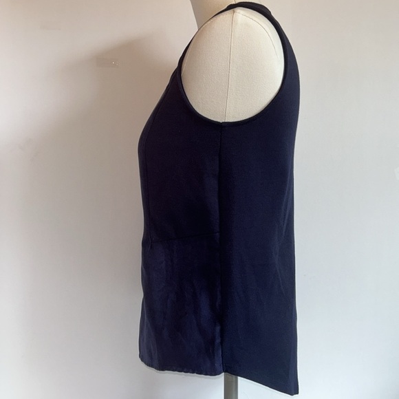 Banana Republic Navy Blue Suede like Dressy Tank Top Women’s XS - Picture 3 of 6